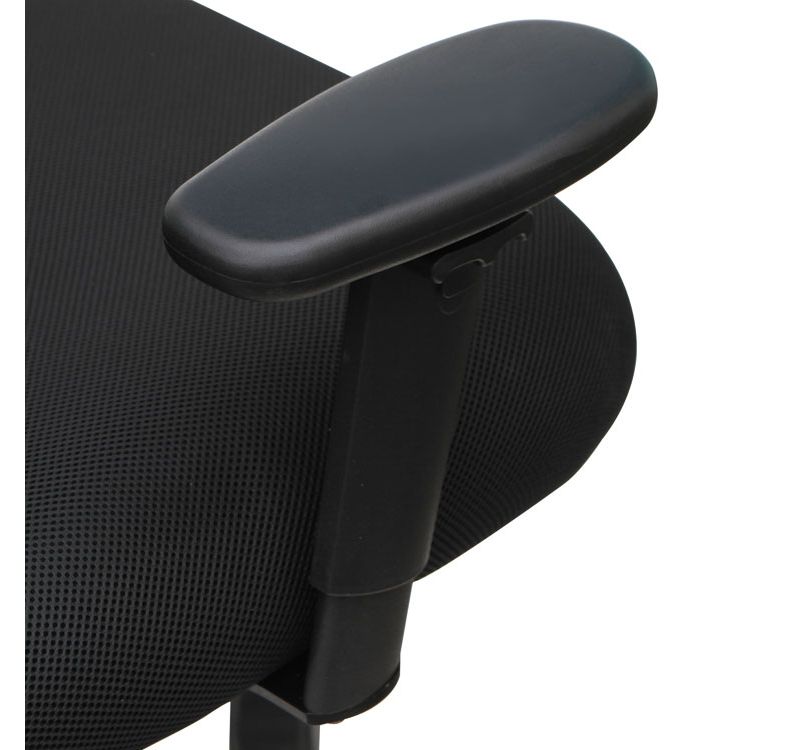 Mesh Sled Base Side Reception Chair with Flip Up Arms Black - Riverstone Furniture