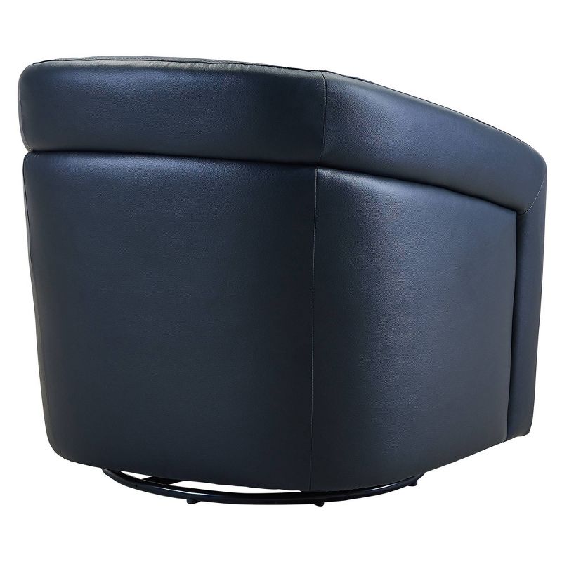 Desi Contemporary Swivel Accent Chair Black Leather - Armen Living