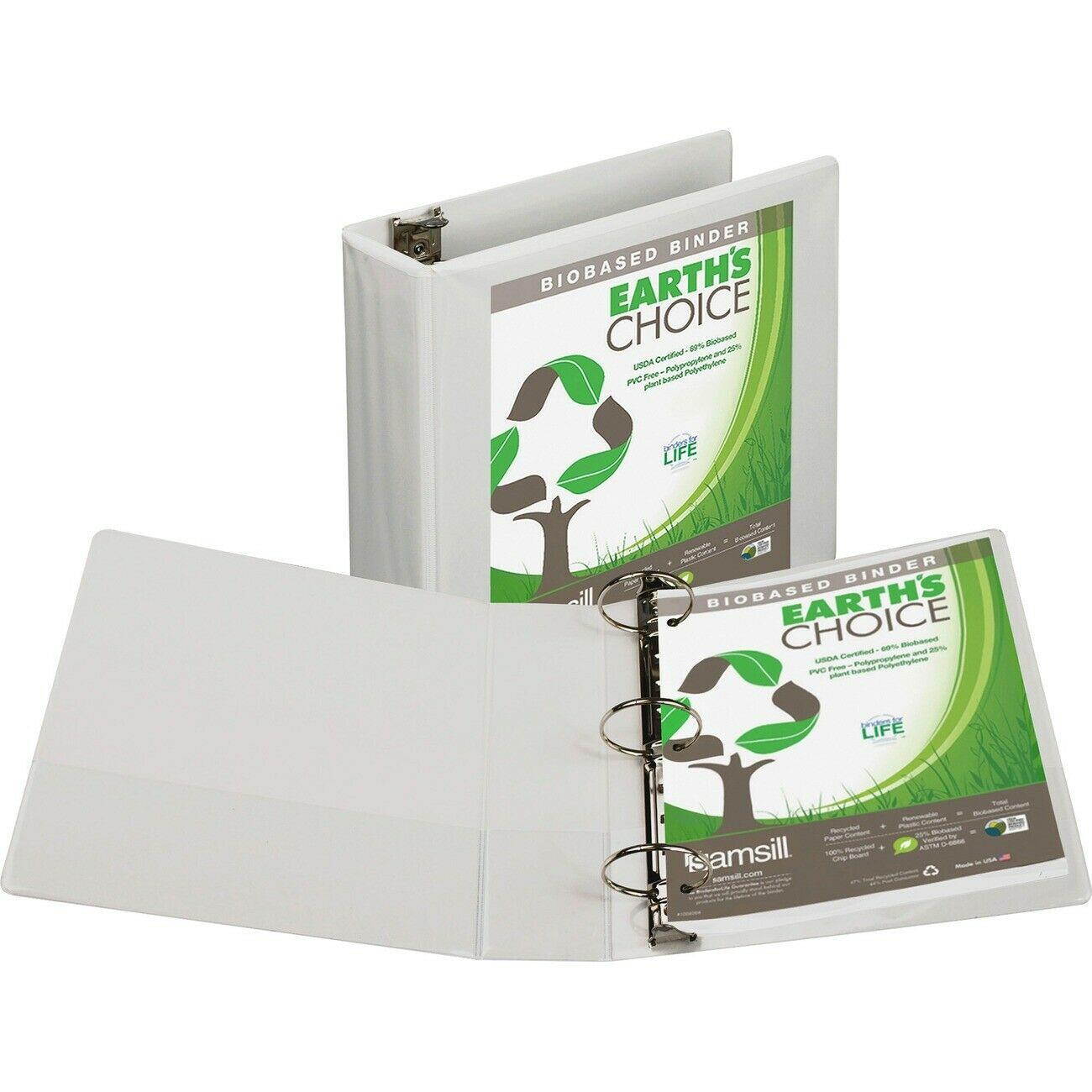 Samsill Insertable Recycled Vue Binder - Letter - 8.50" X 11" - 575 Sheet
