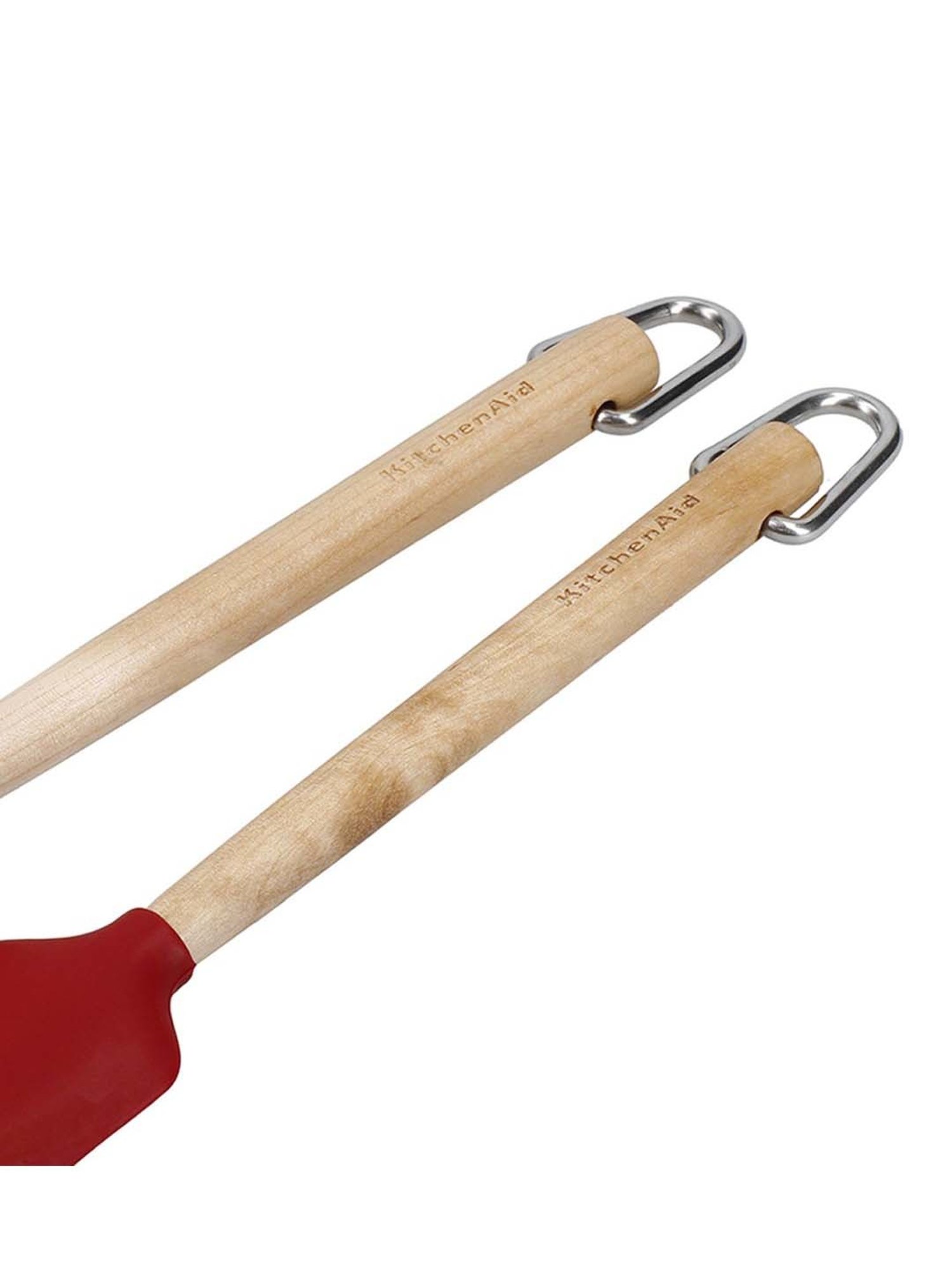 KitchenAid 2-Piece Red Medium Mini Birchwood Spatula Set