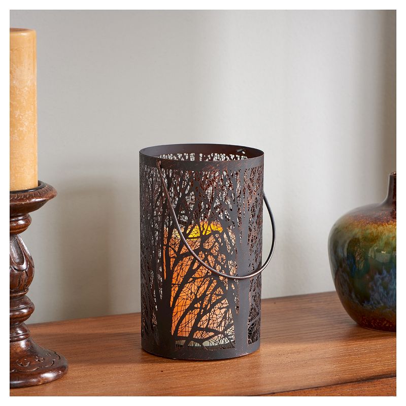 Smart Living Arboretum 8" H LED Candle Outdoor Lantern- Antique Black