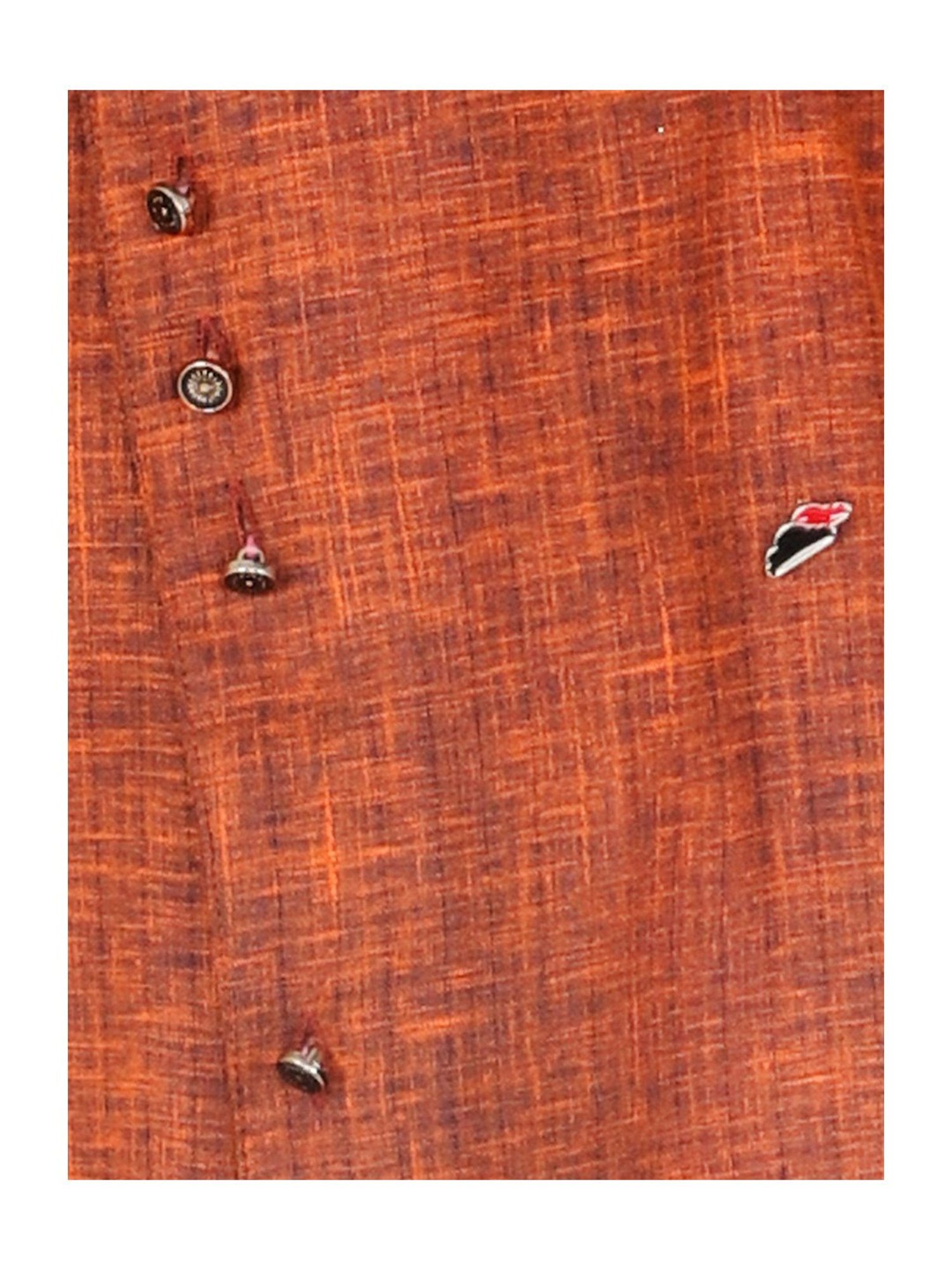 Pro-Ethic Style Developer Kids Brown & White Textured Full Sleeves Kurta with Pyjamas