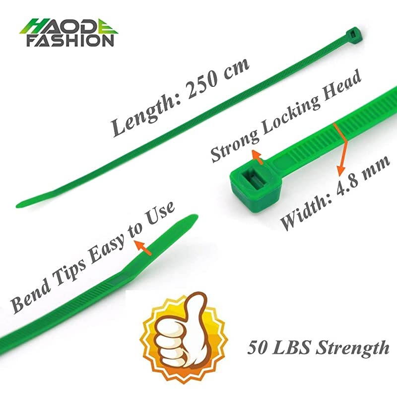 Strong 10 Inch 120 Strips Dark Green Cable Zip Ties Upgrade Heavy Duty 50 LBS Fastening Artificial Greenery Plant Electric Cord Management Wire Zip Ties Garden Plant Ties UV Resistant Outdo