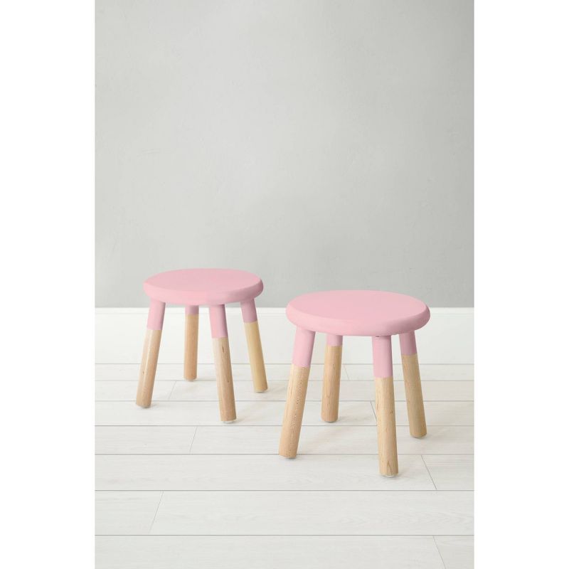 Set of 2 Peewee Wood Veneer Kids' Chairs Maple/Pink - Nico & Yeye