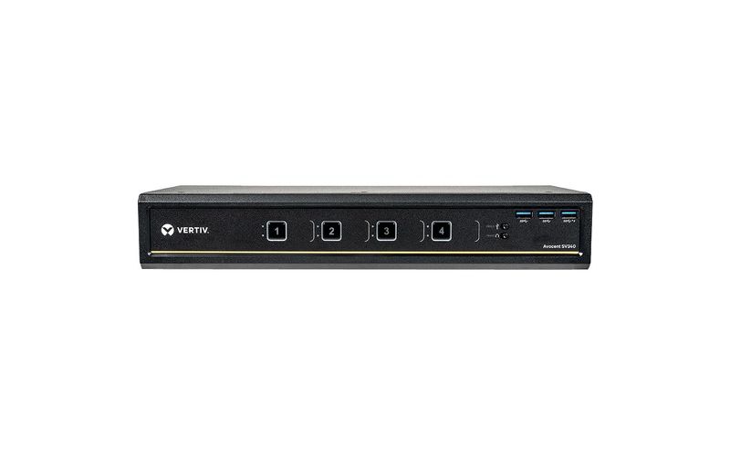 Vertiv Avocent 4-Port Dual-Head DVI-I 4K Ultra HD KVM Switch - 4 Computer(s) - 1 Local User(s) - 3840 x 2160 - 13 x USB - 10 x DVI - Desktop