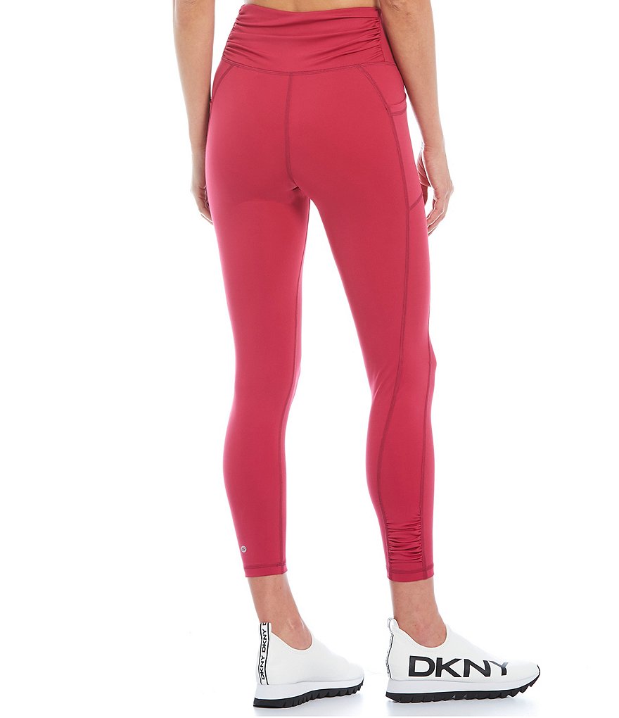 DKNY Sport Shirred Detail High Rise 7/8 Leggings
