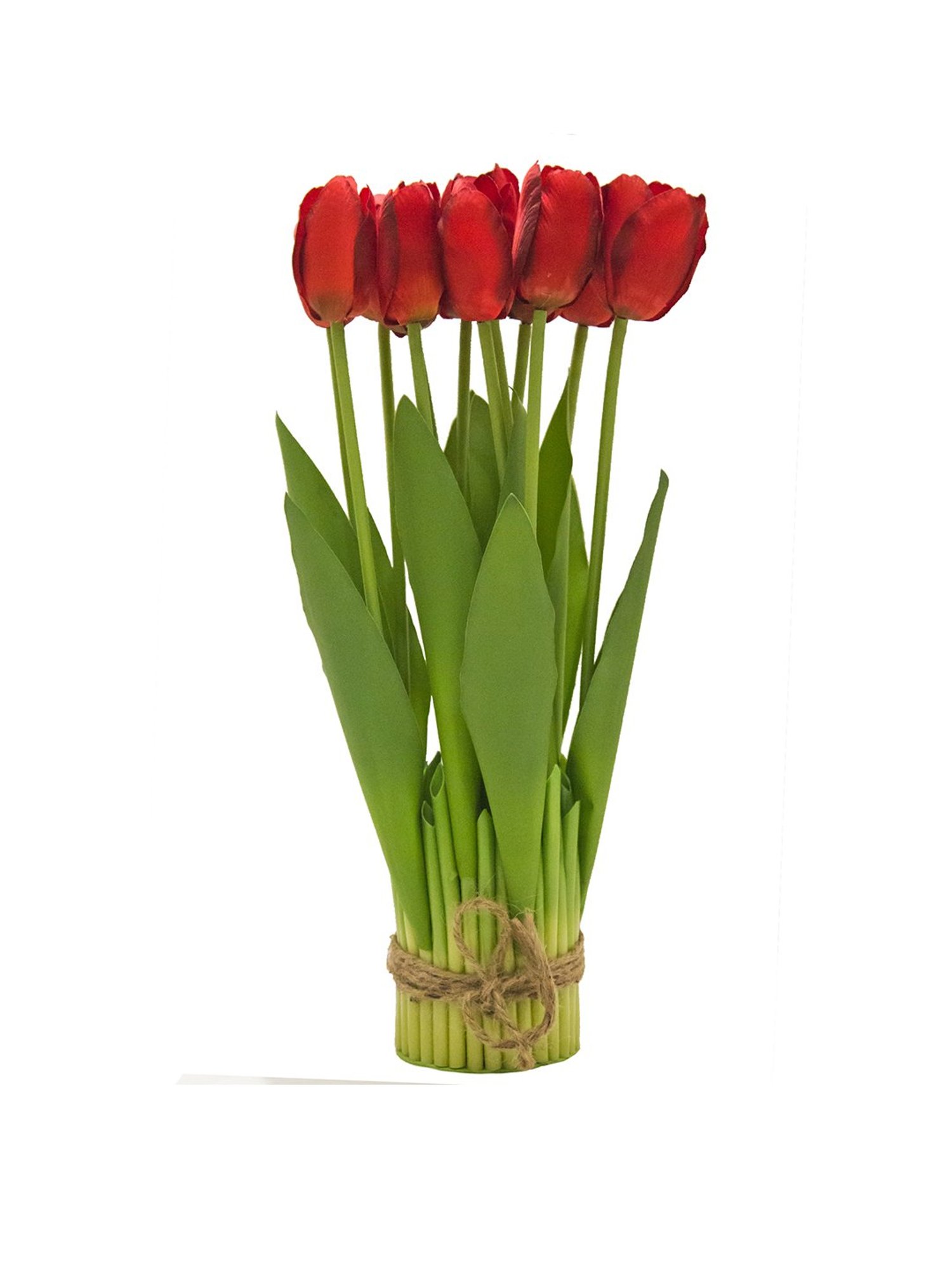 Amflix Red Artificial Tulip Flowers Bunch
