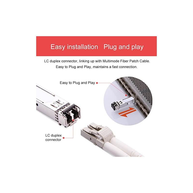 Compatible Juniper QFX-SFP-1GE-SX, 1000Base-SX SFP, Gigabit SFP SX Transceiver (MMF, 850nm, 550-Meter, LC, DDM)
