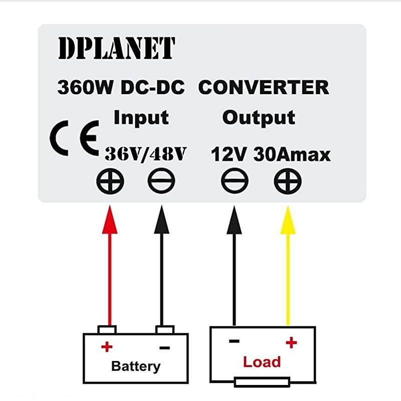 30A 360W 12v Golf Cart 48V 36V to 12V Converter Voltage Regulator Golf Cart Voltage Converter Waterproof