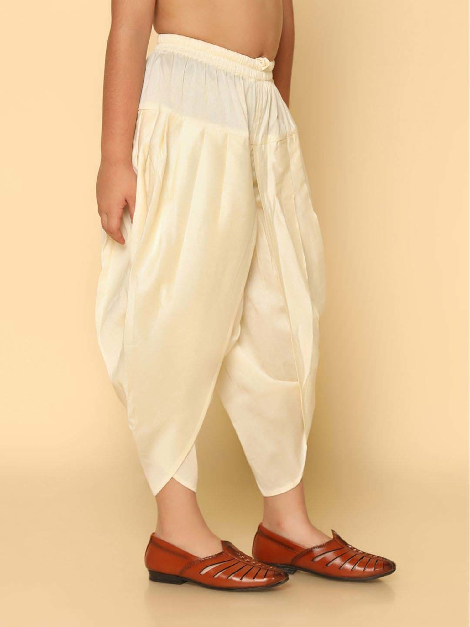 KISAH Kids Off-White Cotton Regular Fit Dhoti Pants