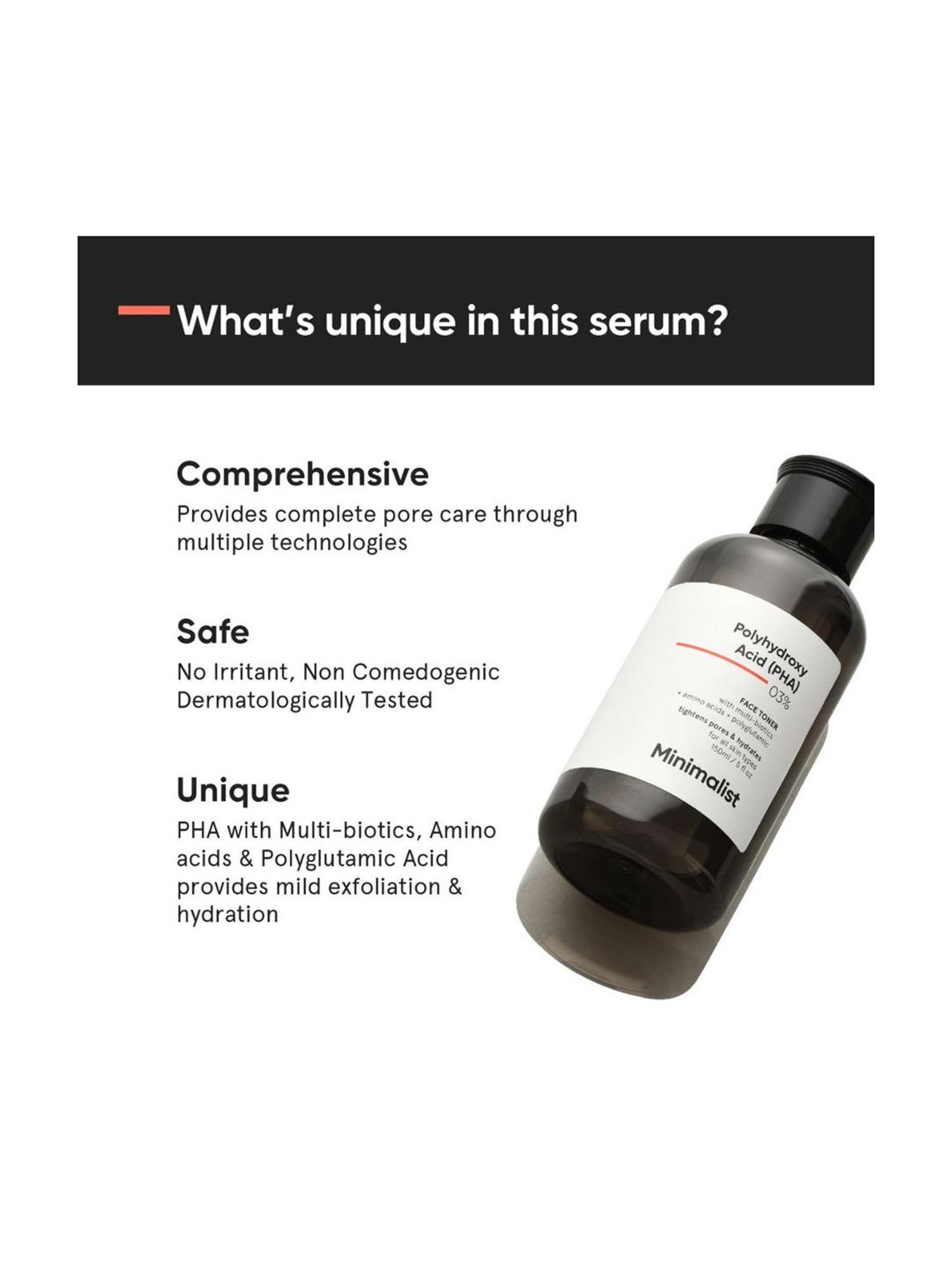 Minimalist Polyhydroxy Acid (PHA) 03% Face Toner - 150 ml