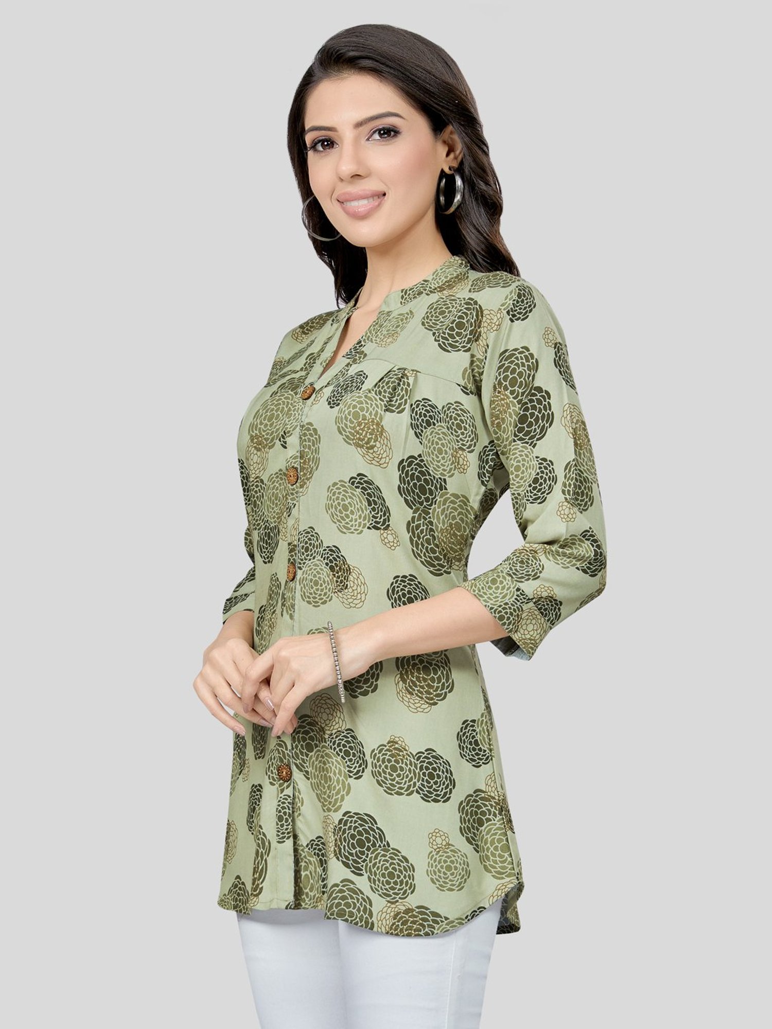 Fusion Beats Light Grey Embroidered A Line Kurta