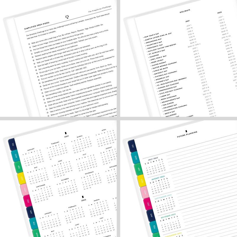 2021-22 Academic Planner 8.5"x11" Plastic Weekly/Monthly Clear Pocket Cover Blue Floral - Emily Ley for At-A-Glance