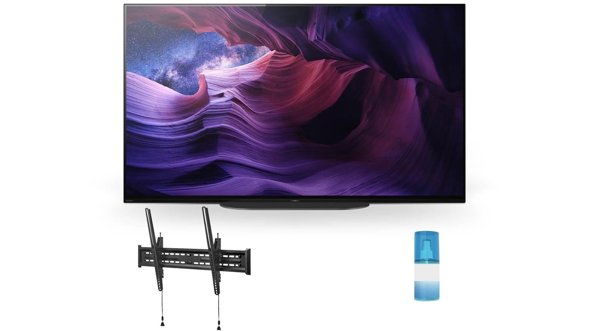 Sony XBR-48A9S 48 Inch MASTER Series BRAVIA OLED 4K Smart HDR TV with a Walts TV Large/Extra Large Tilt Mount for 43"-90" Compatible TV's and a Walts HDTV Screen Cleaner Kit (2020)