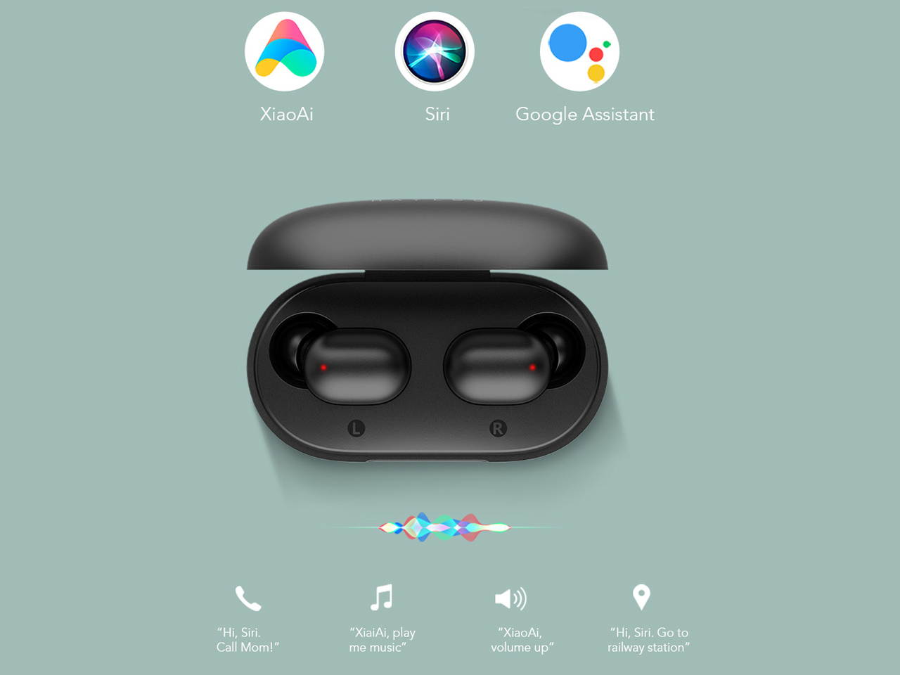 Haylou Bluetooth 5.0 Sports HD Stereo Touch Control Ear Buds,True Wireless Earbuds with IPX5 Waterproof,Bluetooth Headphones with Wireless Charging Case