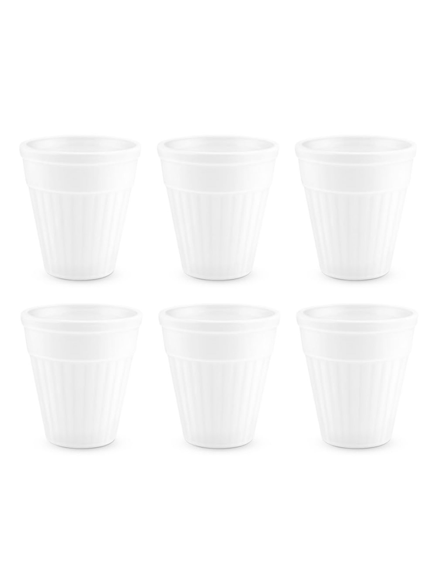 Larah by Borosil White Ceramic Opalware Mug - Set of 6 200ml