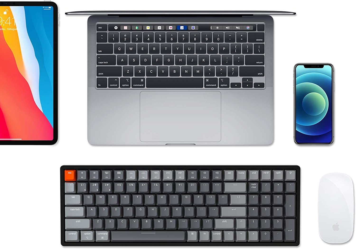 Keychron K4 Wireless Bluetooth/USB Wired Gaming Mechanical Keyboard, Compact 100 Keys RGB LED Backlit Gateron Red Switch N-Key Rollover, Aluminum Frame for Mac Windows, Version 2