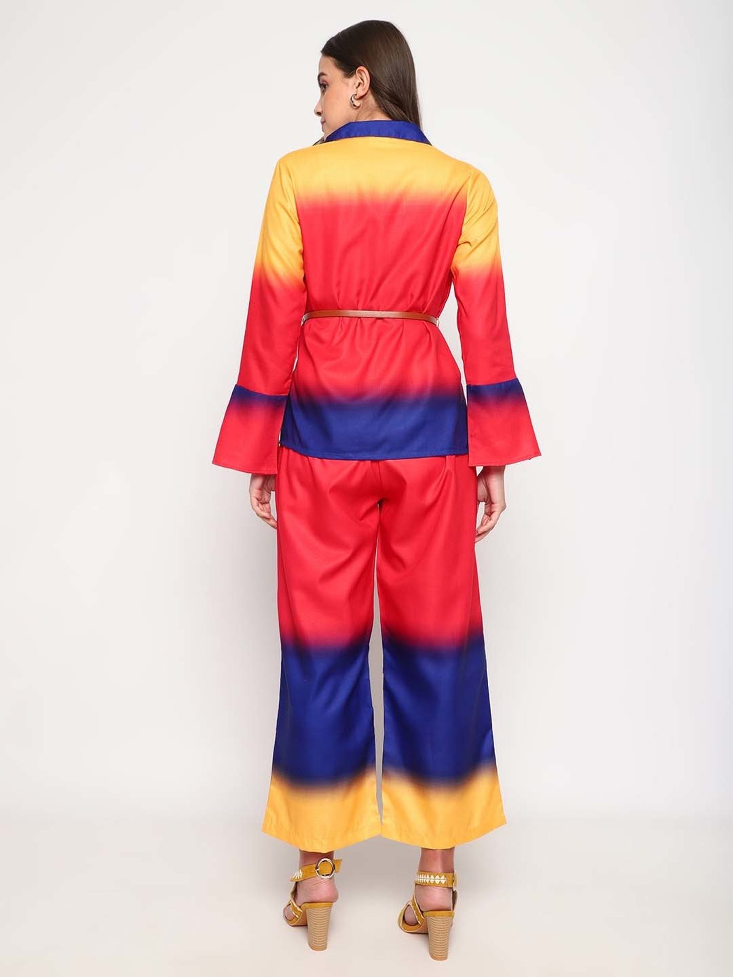 Sringam Multicolored Cotton Tie & Dye Shirt Pant Set