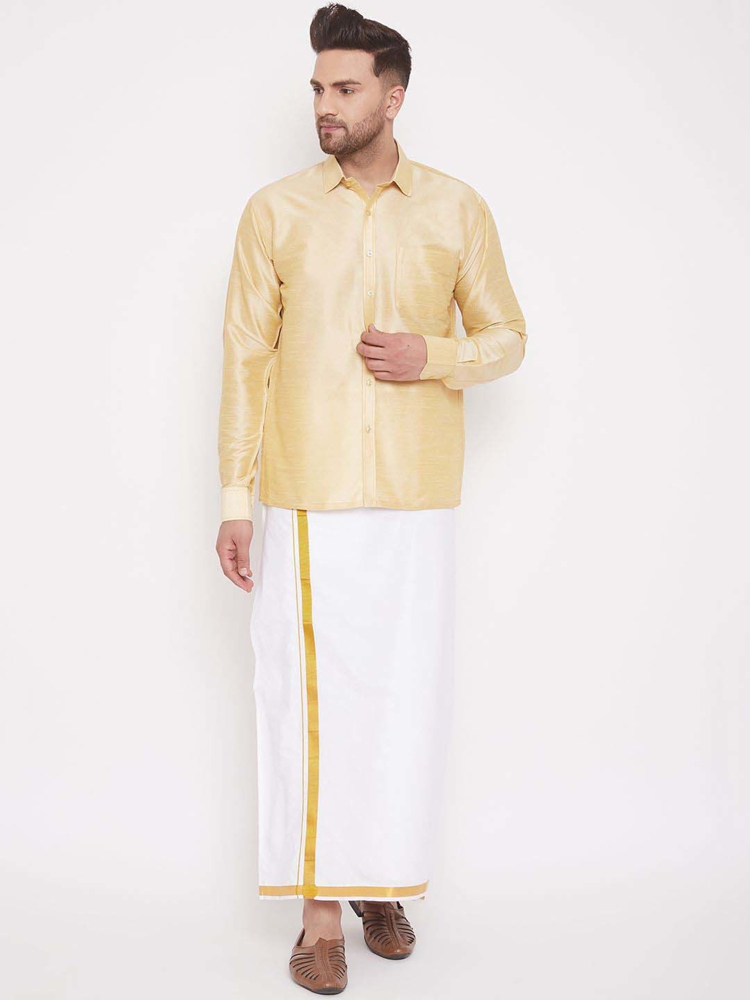 Ramraj Light Pink Regular Fit Shirt