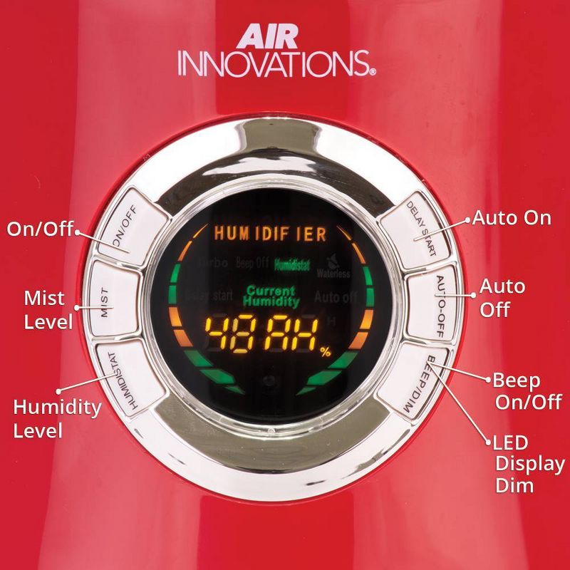 Air Innovations 1.7 Gal Ultrasonic Cool Mist Humidifier with Aroma Tray Red