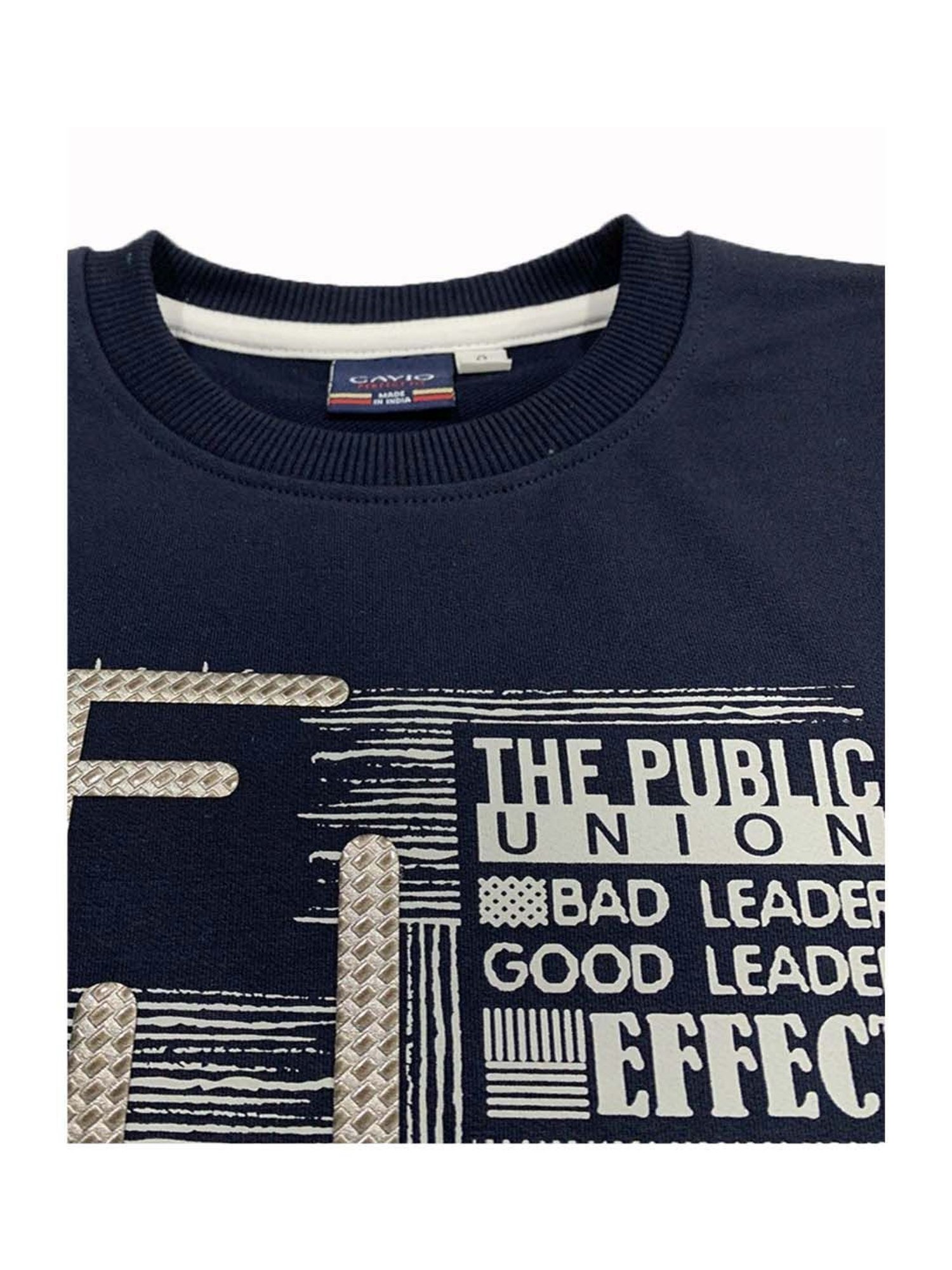 Cavio Boys Navy Printed Full Sleeves T-Shirt