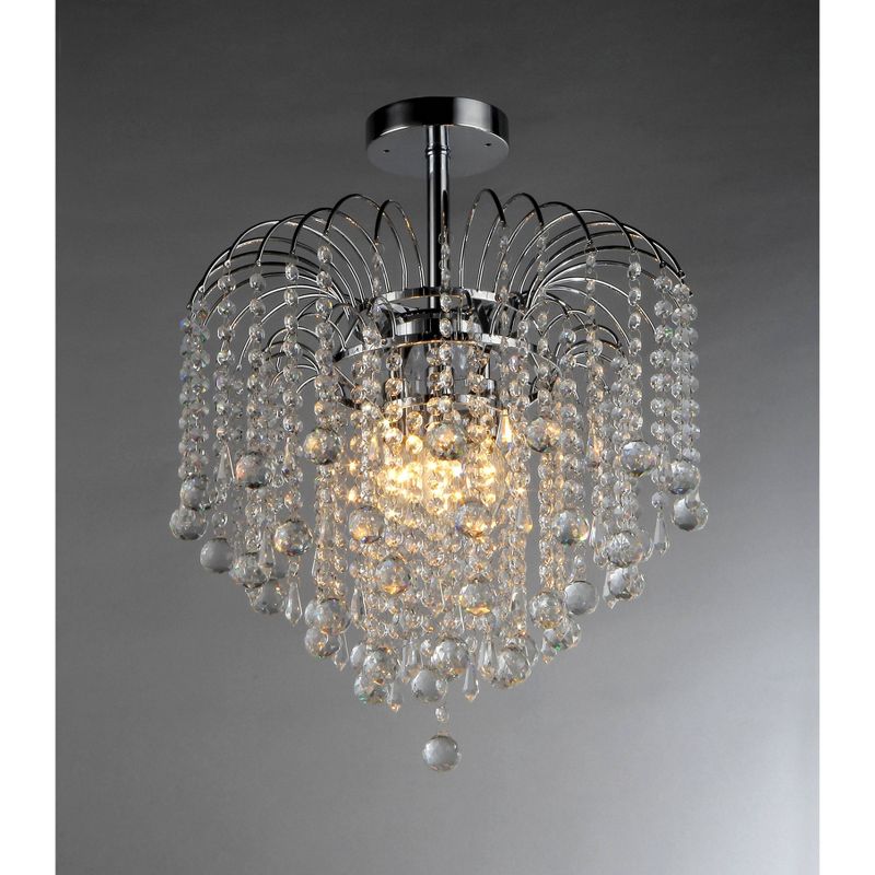 17" x 17" x 9" Mary Crystal Chandelier Silver - Warehouse of Tiffany