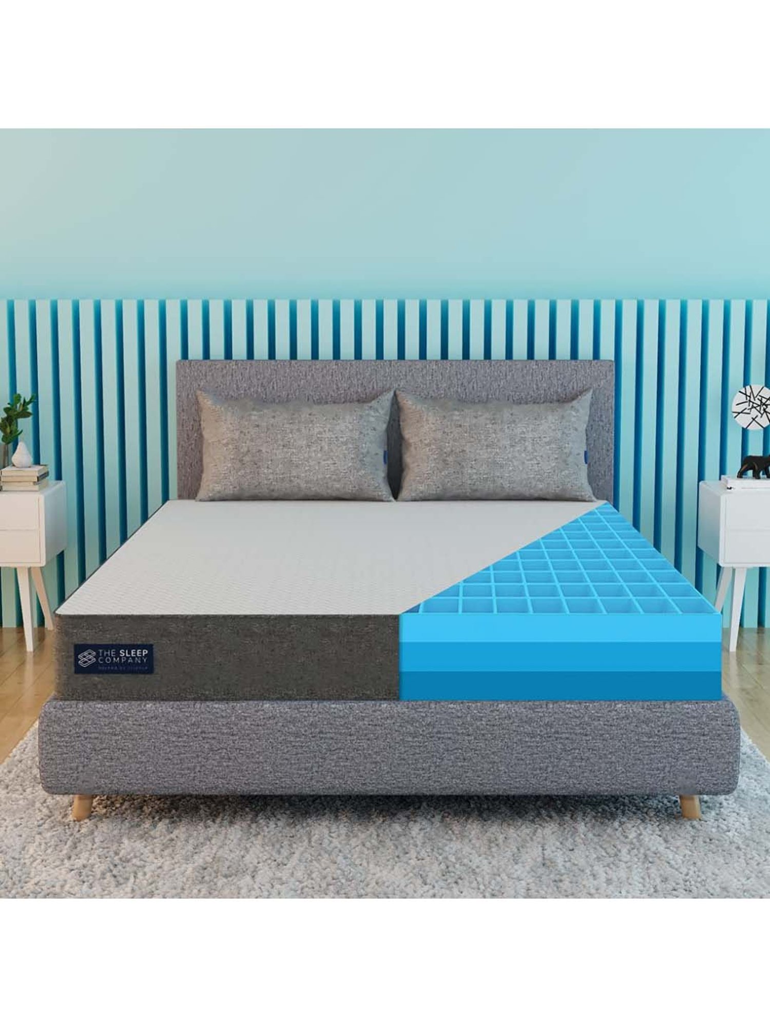 The Sleep Company White Patented SmartGRID Luxe Mattress -(Single -  78 L x 36 W x 6 H in )
