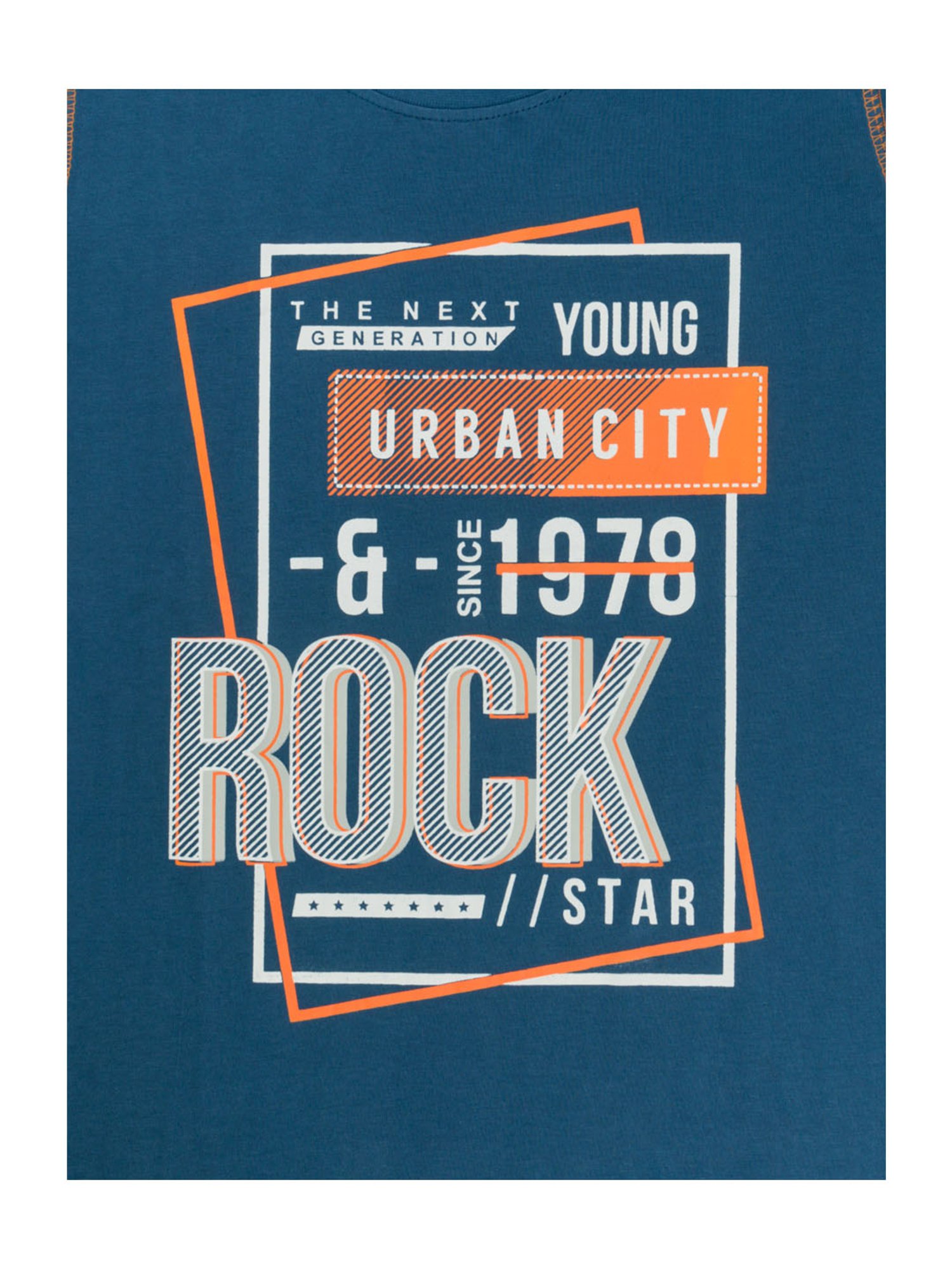 Todd N Teen Kids Printed Blue & Grey T-Shirt with Joggers