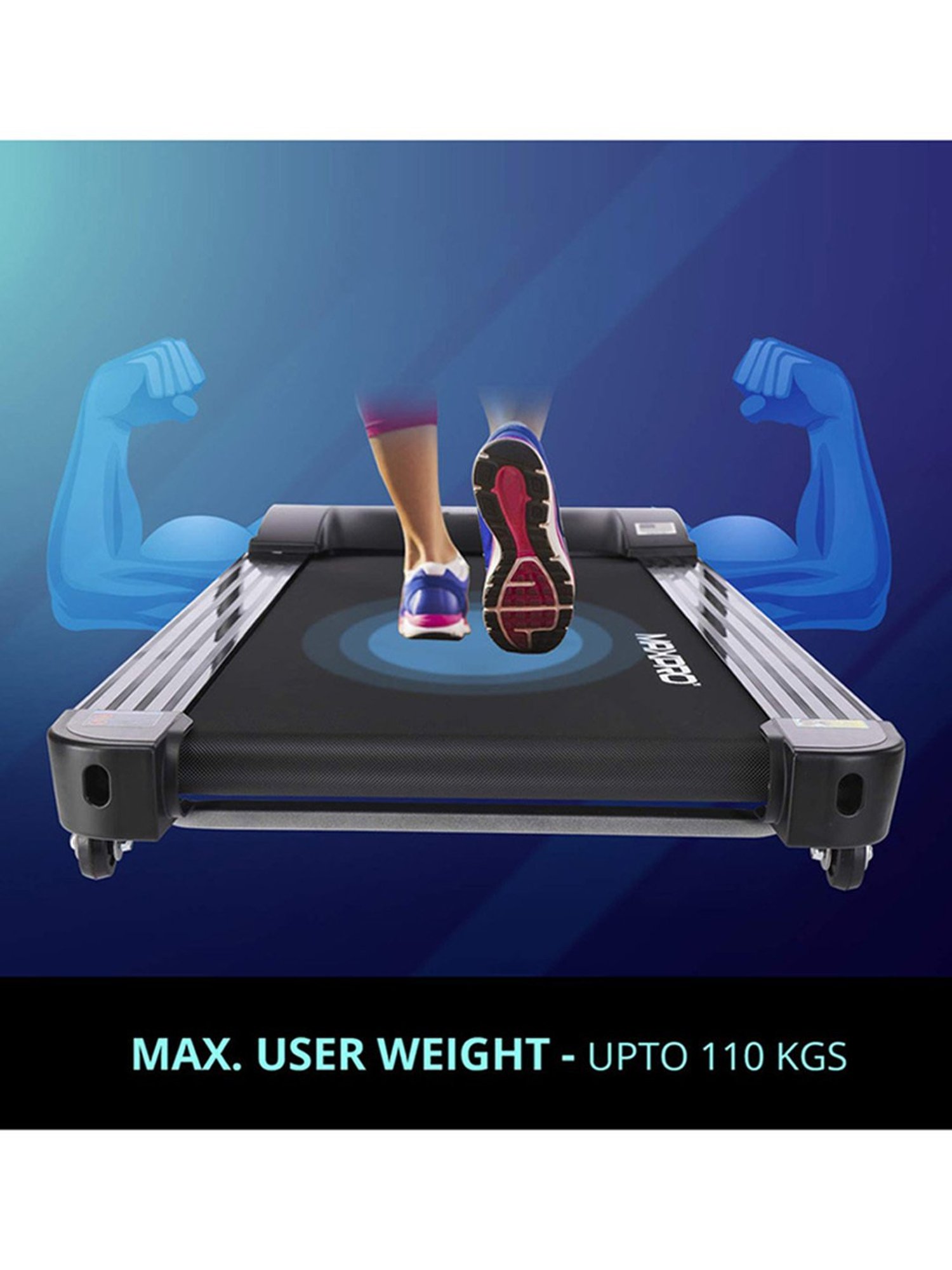 MAXPRO 2HP Foldable Treadmill (Black)