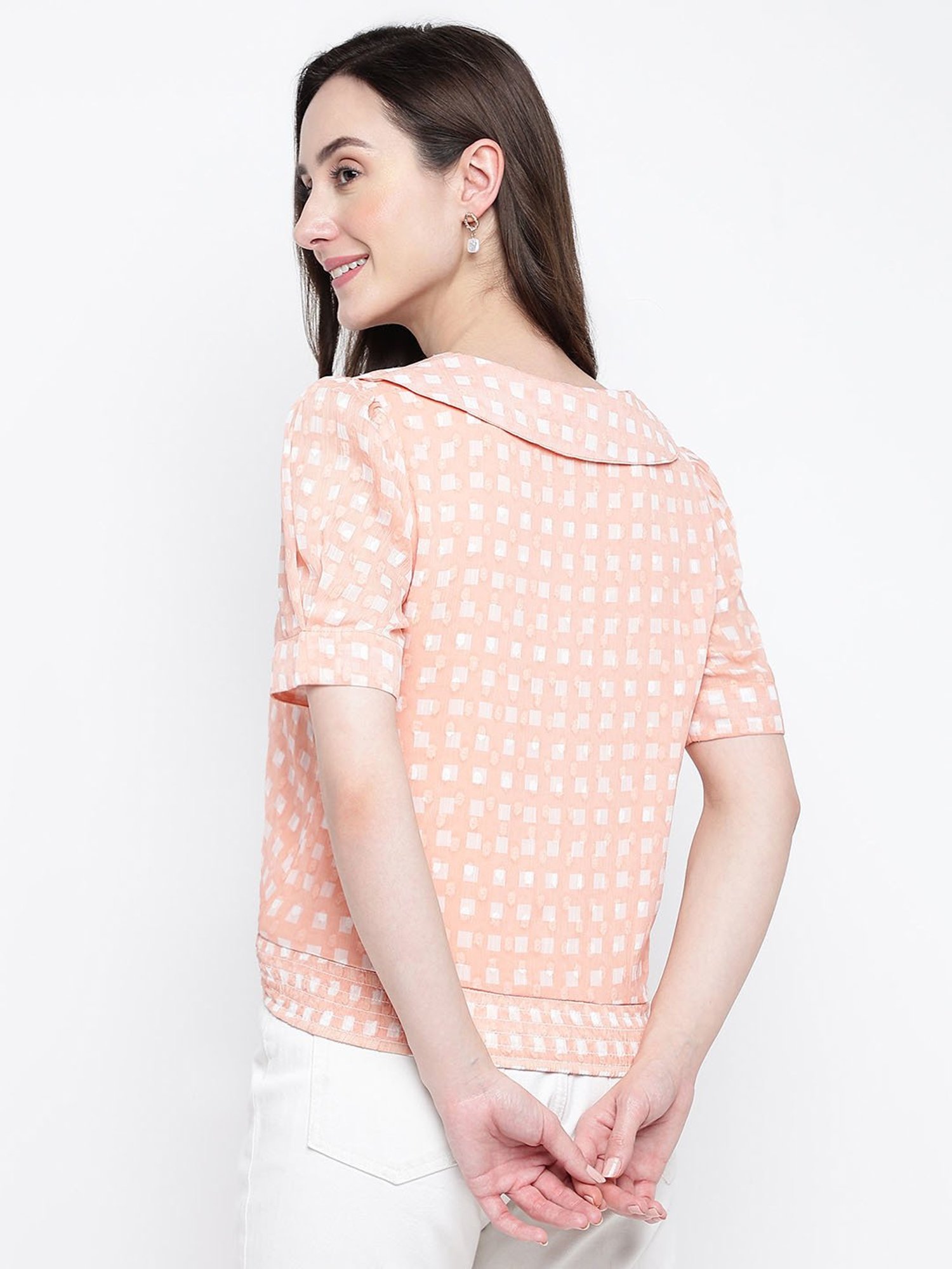 Latin Quarters Peach Printed Top