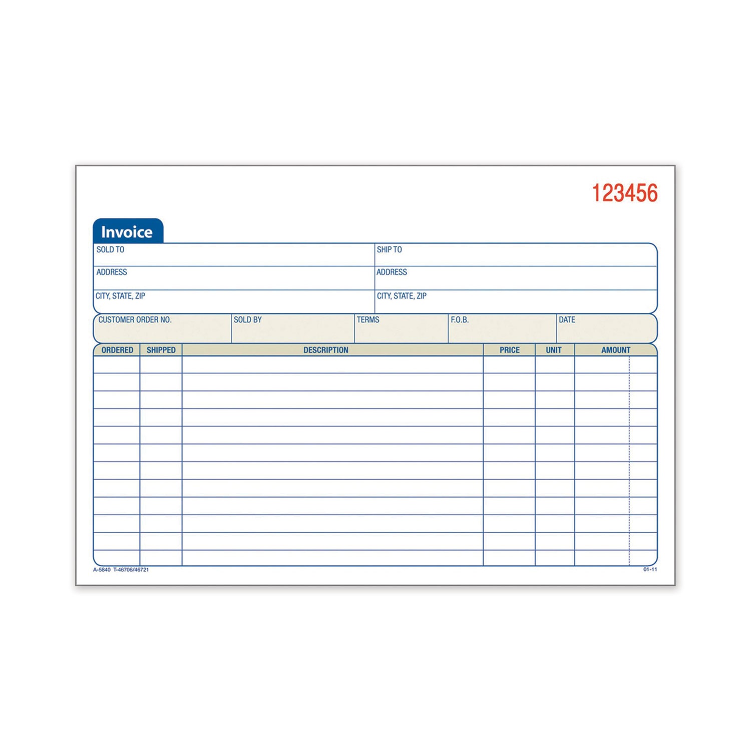 Adams Carbonless Invoice Book