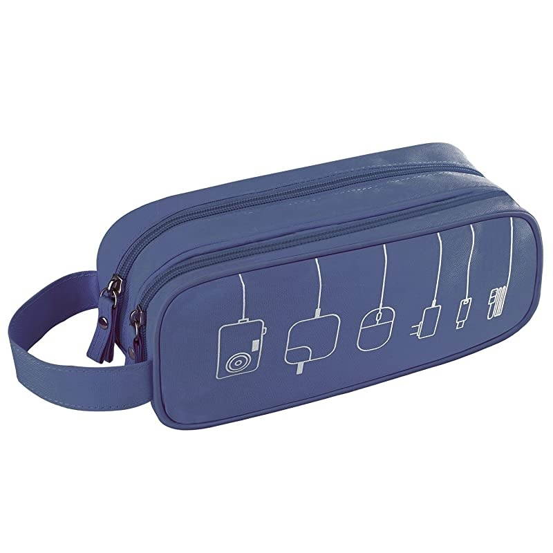Cable Cord Holder OrganizerElectronics Accessories Case Healthcare Grooming Kit USB Drive Shuttlean All in One Travel Organizer Blue
