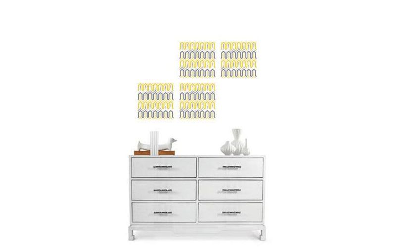 Aztec Diamond Blox Square Yellow Geometric Wall Accents - Jonathan Adler..