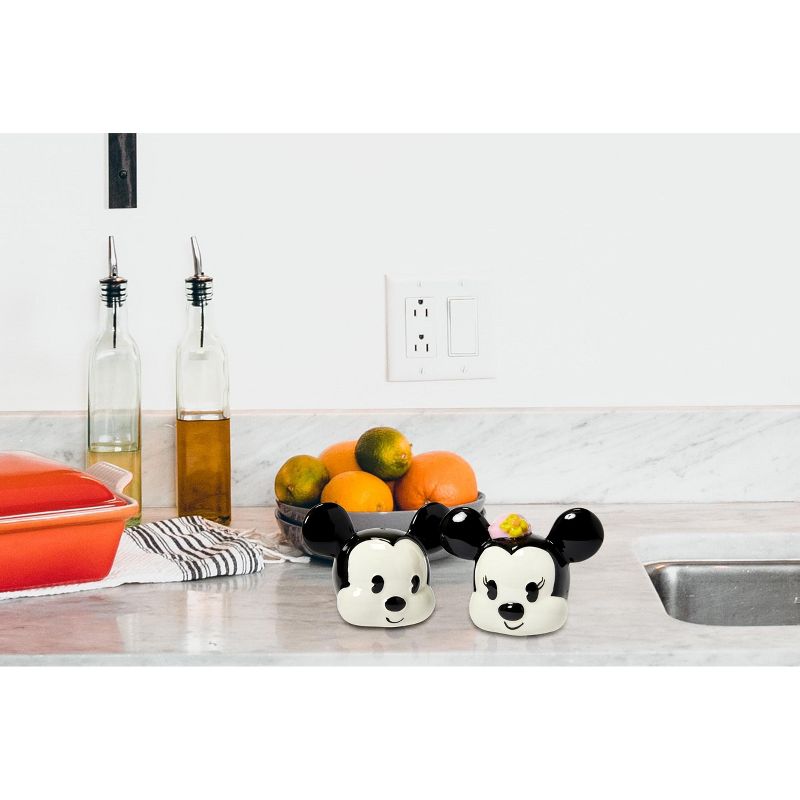 Seven20 Disney Mickey Mouse & Minnie Mouse Salt & Pepper Shaker Set | Ceramic Shakers