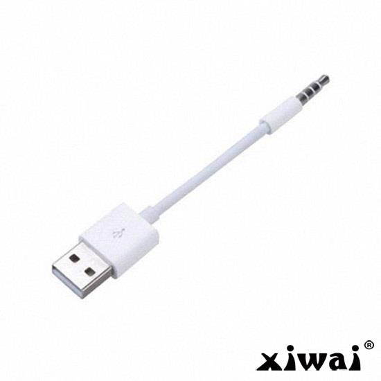 Xiwai 3.5mm Male Audio AUX to USB 2.0 A Male adapter Charge Cable for Apple iPod Shuffle 4th Gen