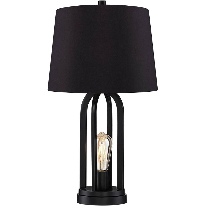 360 Lighting Marcel Black LED USB Night Light Black Shade Table Lamps Set of 2