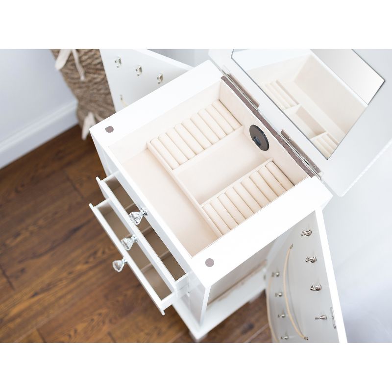 Crystal Jewelry Armoire White - Hives & Honey