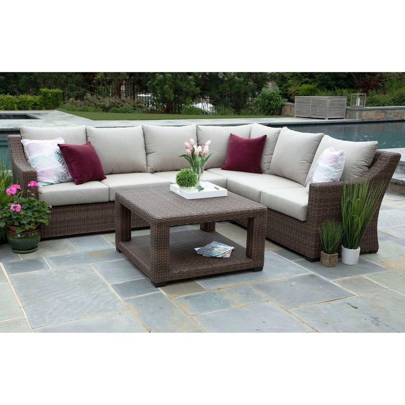Alder 5pc Sunbrella Sectional Set Beige - Canopy Home and Garden