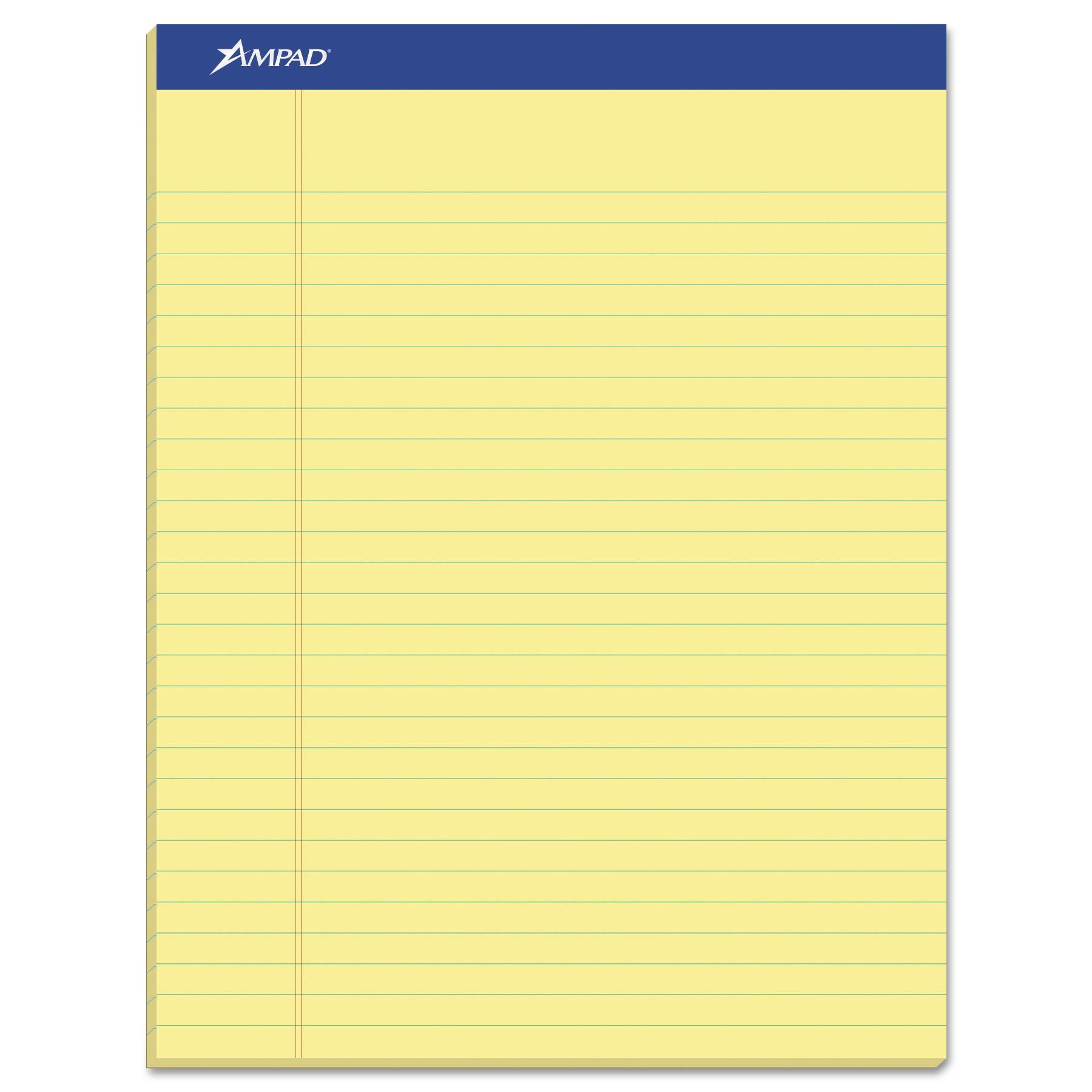 Ampad Perforated Writing Pad 8 1/2 x 11 3/4 Canary 50 Sheets Dozen 20220