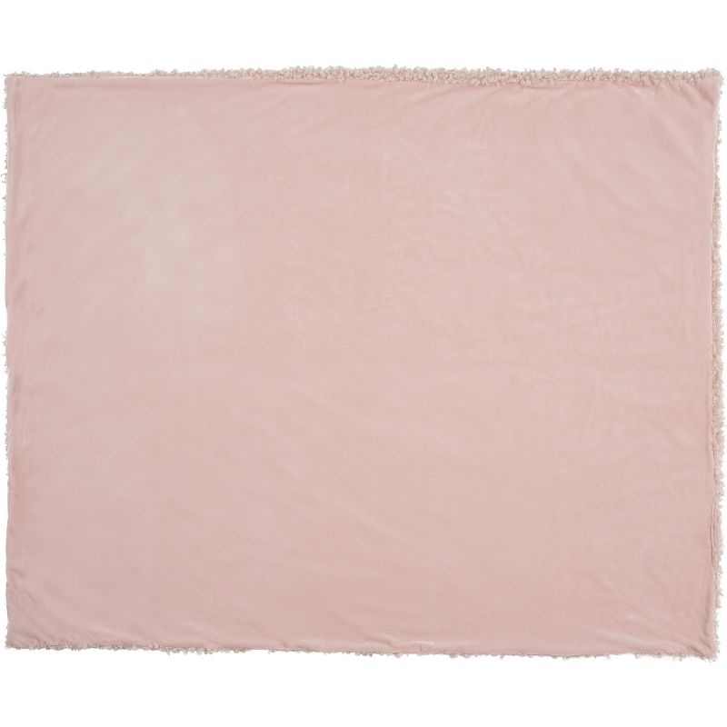 Nourison Curly Faux Fur Rose Throw Blanket - 50" x 60"