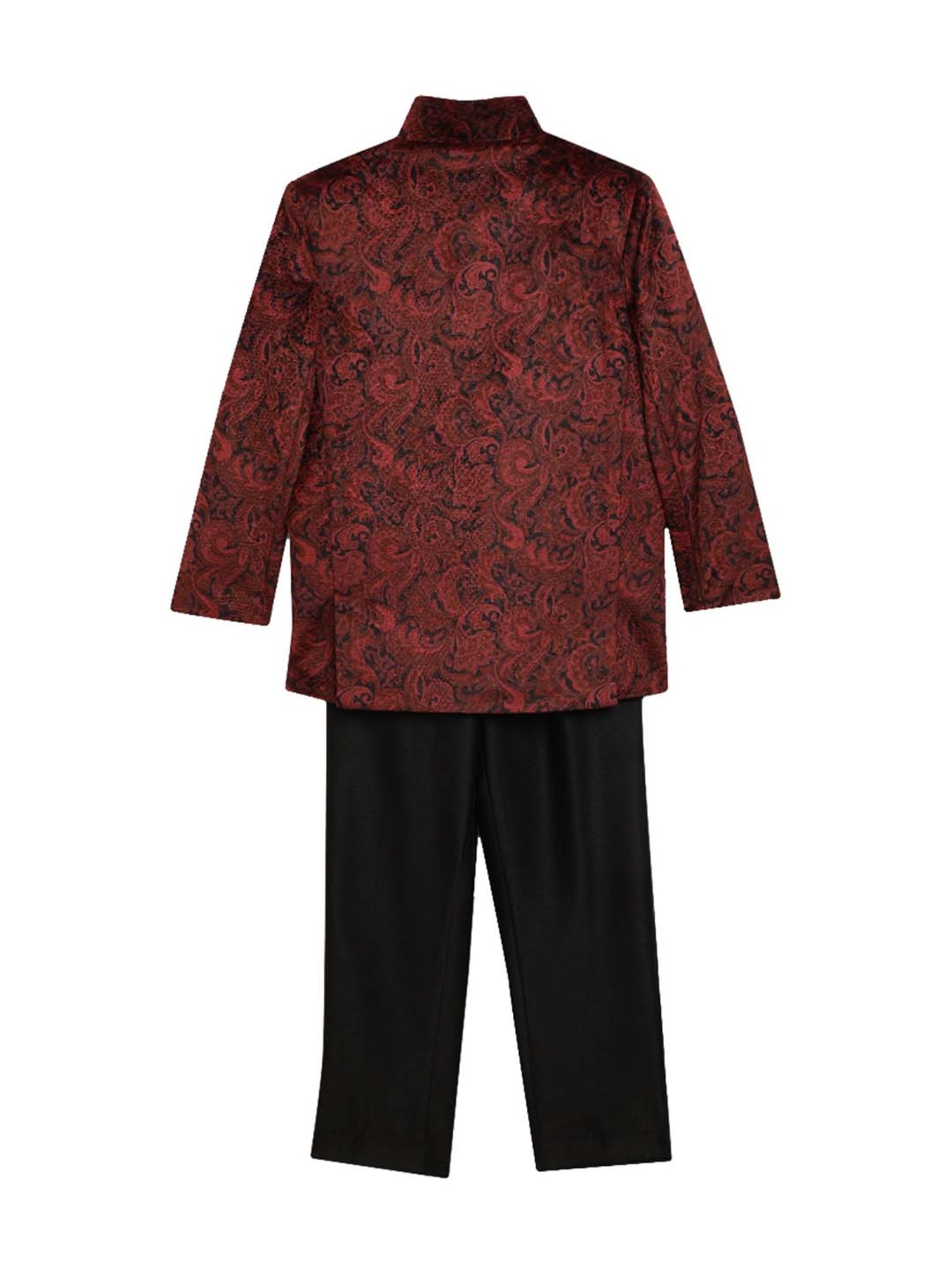 Blue Giraffe Kids Magenta Printed Sherwani Set