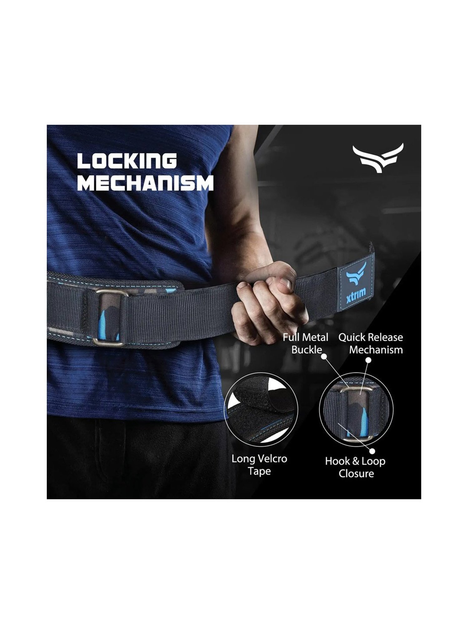 Xtrim 4 Inches Weight Lifting Belt (Grey) Size - Large