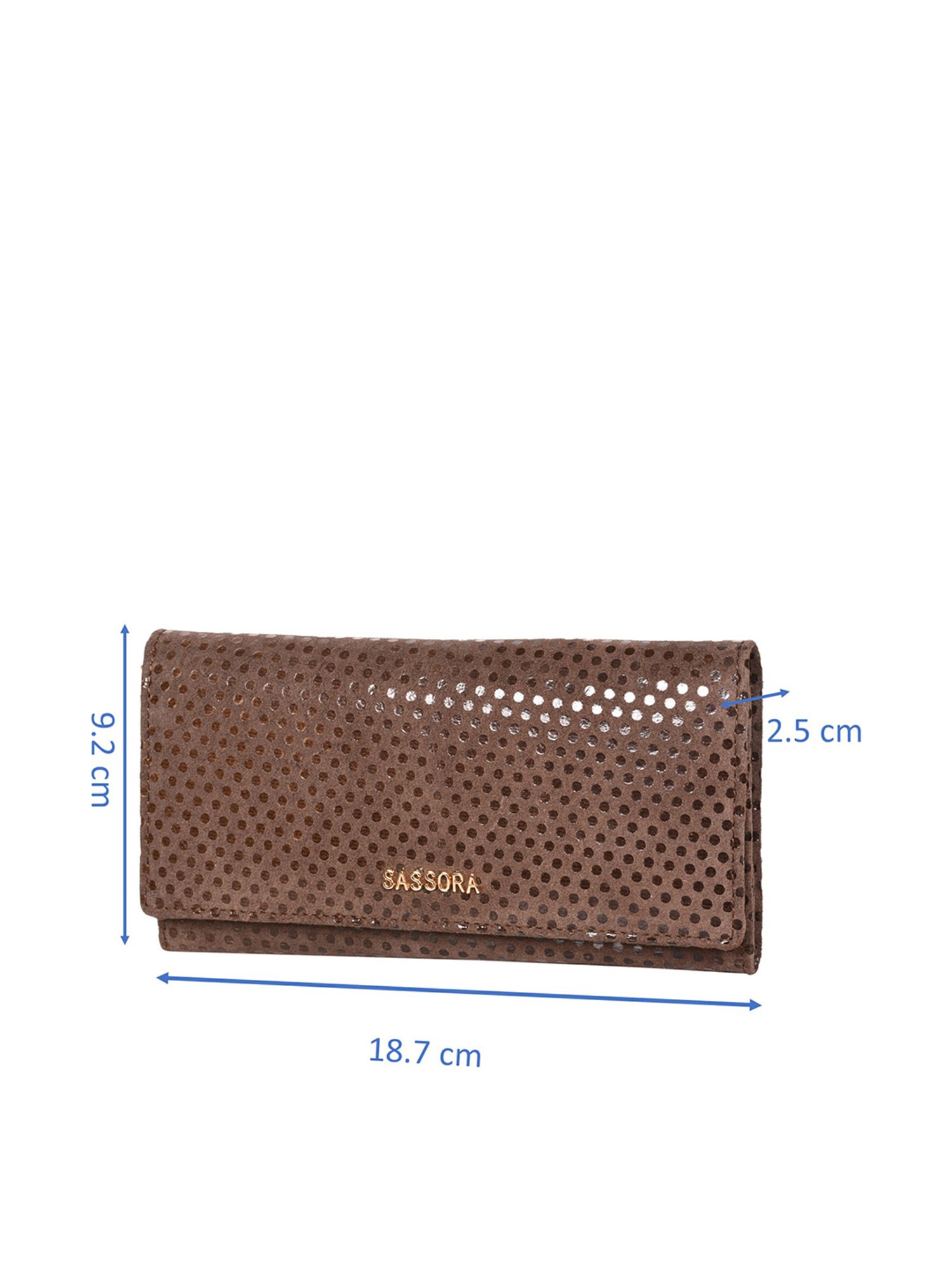 SASSORA Brown Textured Rfid Wallet for Women