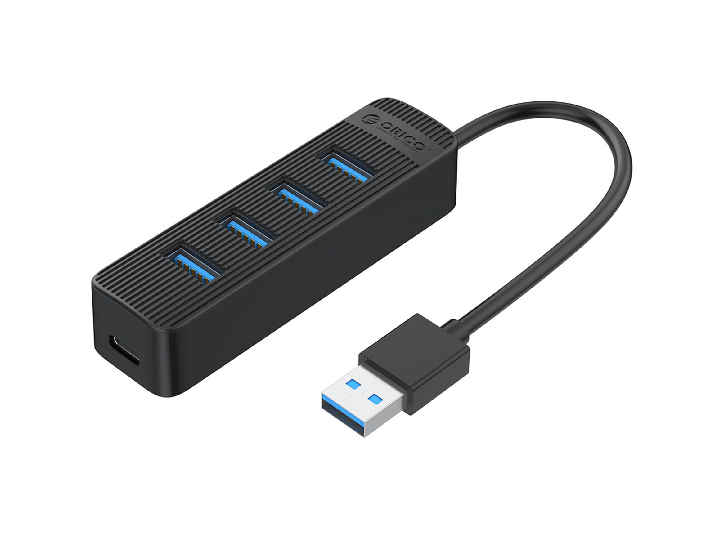 USB 3.0 Hub, Portable SuperSpeed 4 Port USB 3.0 Hub with Built-in Cable , USB Extension Multi-function USB Dock Hot Swapping Support for  Mac, PC, USB Flash Drives and Other Devices