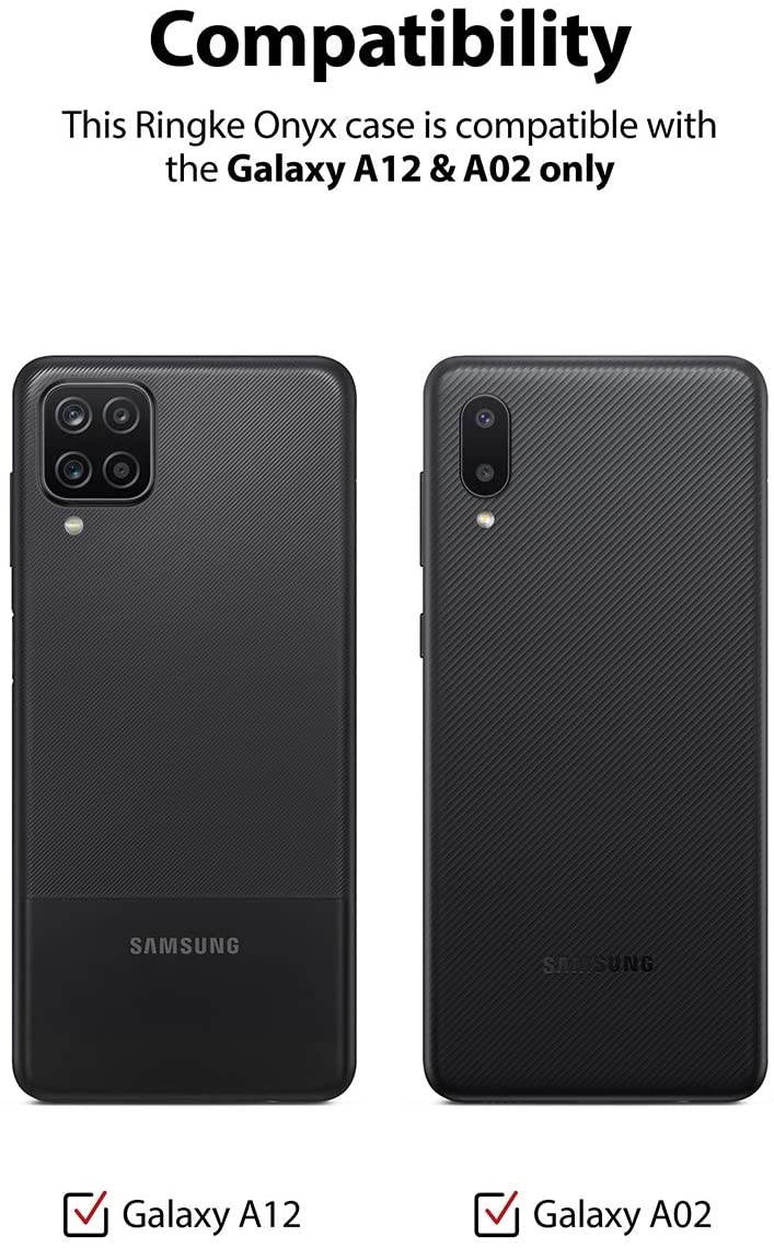 Ringke Onyx Compatible with Samsung Galaxy A12 Case, Galaxy A02 Case, Shockproof Rugged TPU Cover - Dark Gray