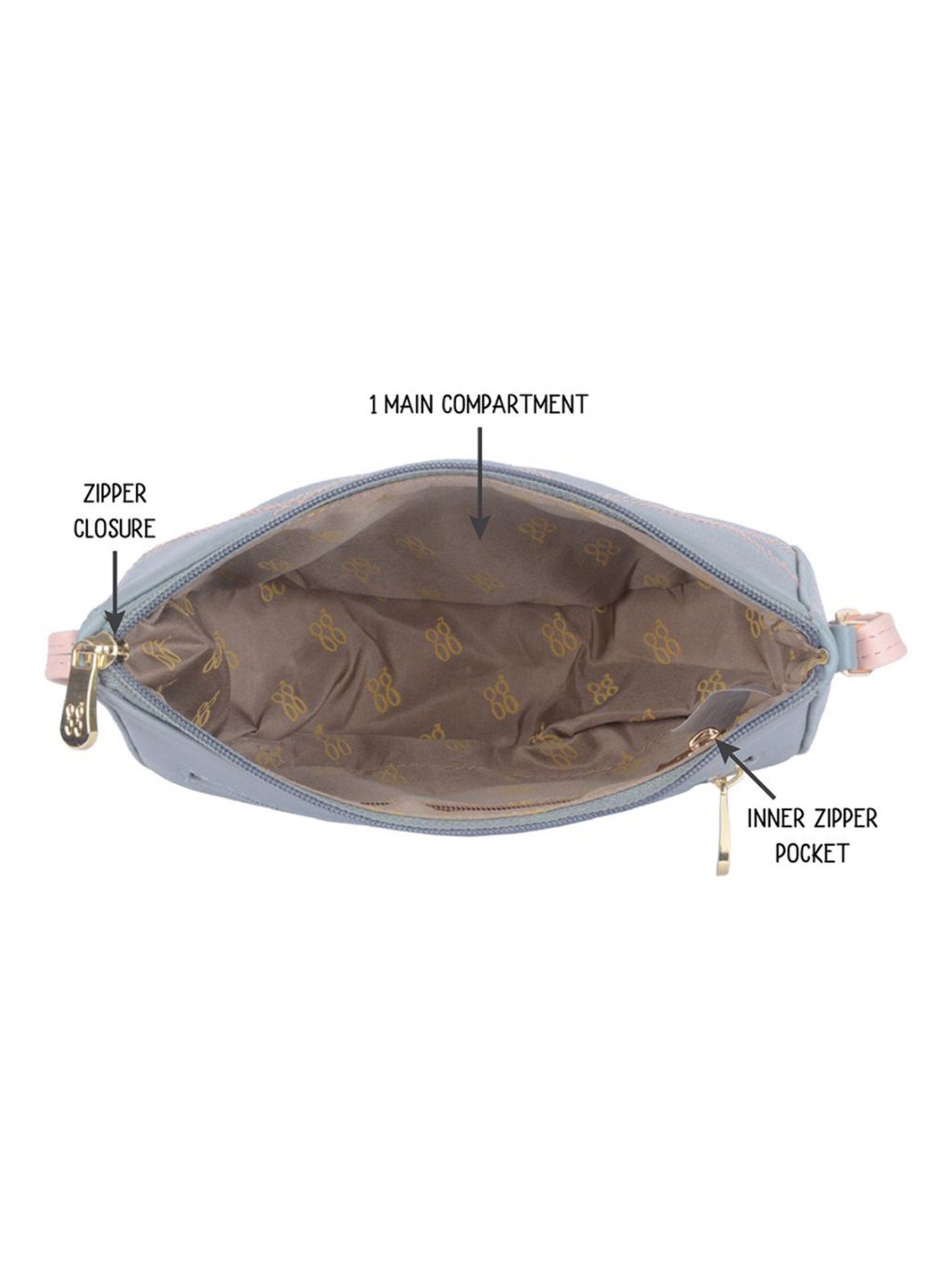 Baggit Blue Textured Large Hobo Bag