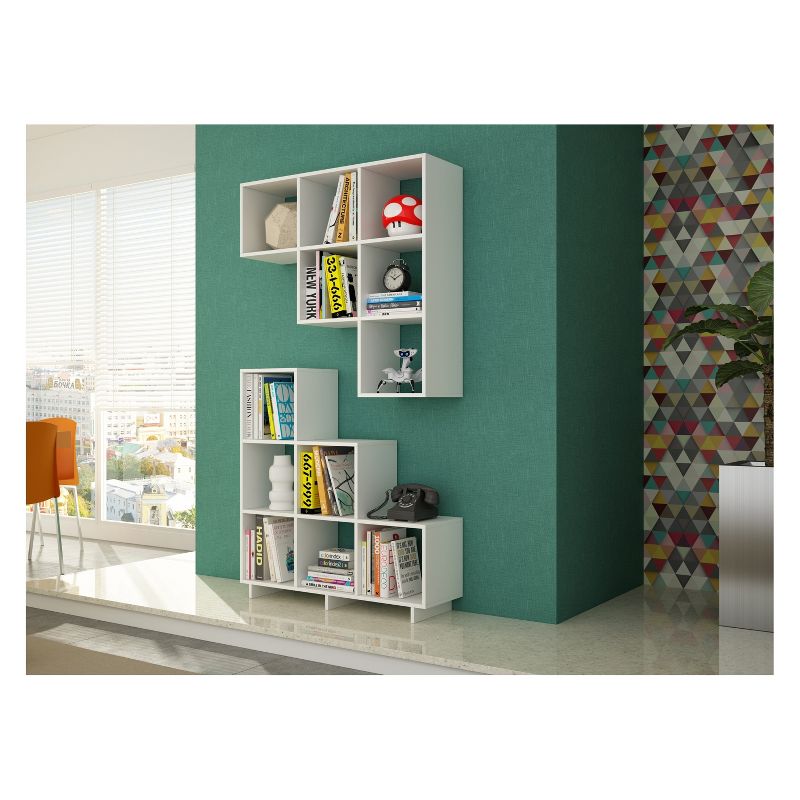 Cascavel 38.58" Stair Cubbies White - Manhattan Comfort