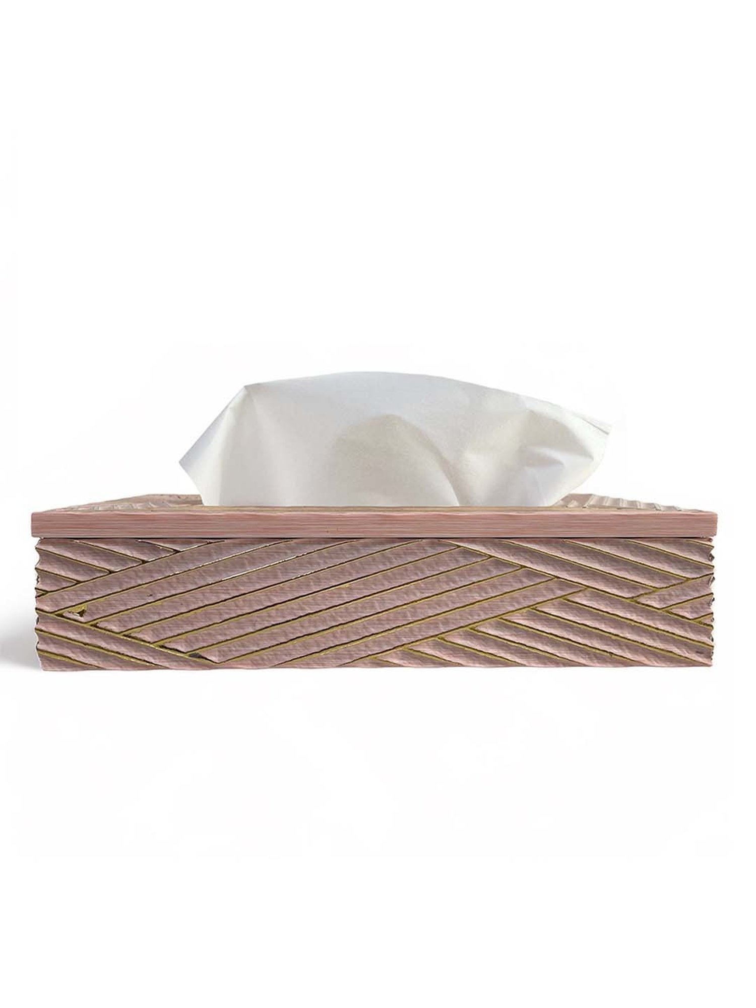 Art Street Pink Engineered Wood Rectangle Tissue Paper Napkin Box