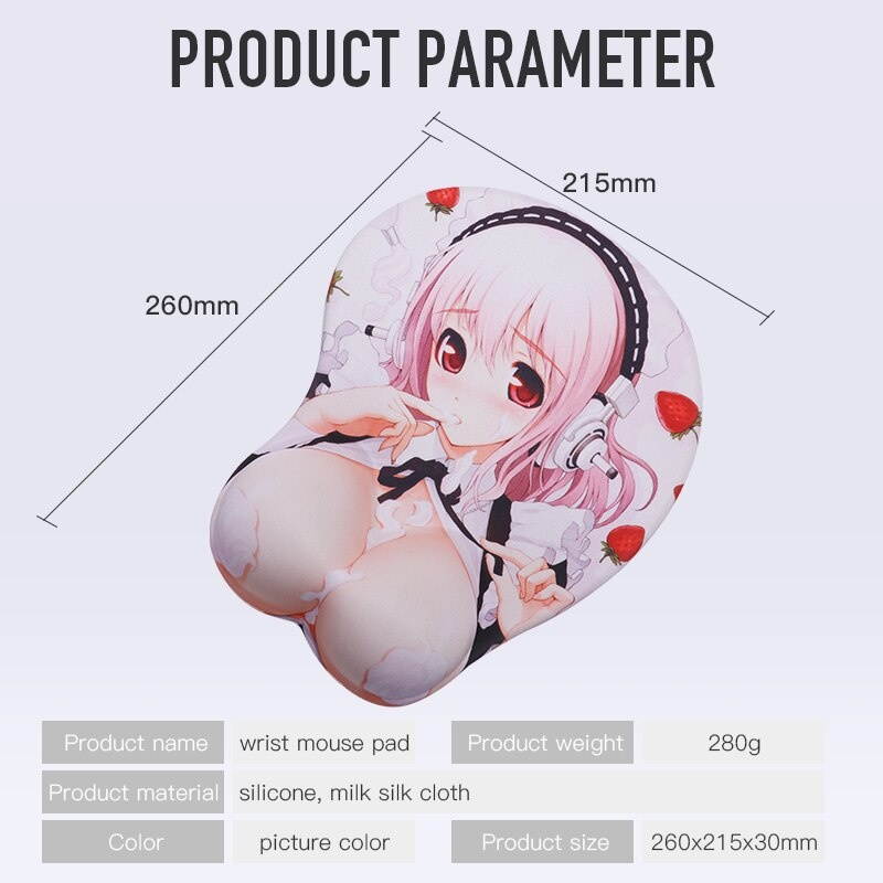 3D Gaming Mouse Pad Ergonomic Mousepad Soft Wrist Rest Anime