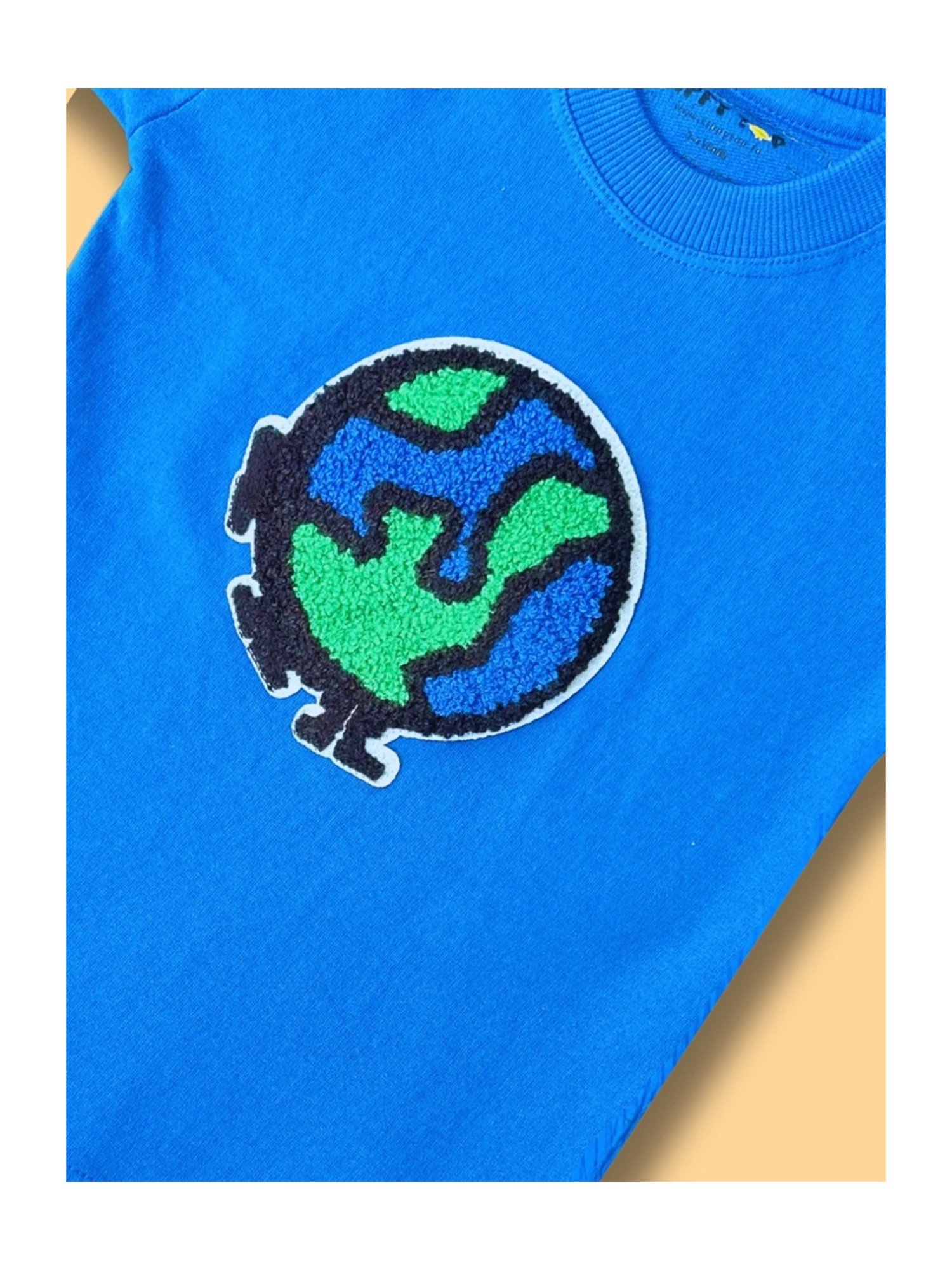 Tippy Top Kids Blue Self Design T-Shirt